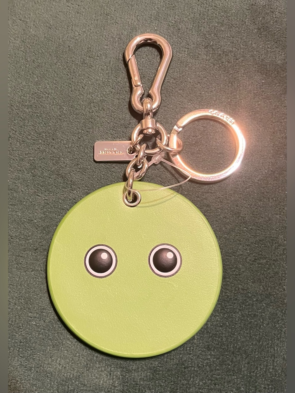 Coach Green Blank Face Emoji Bag Charm!